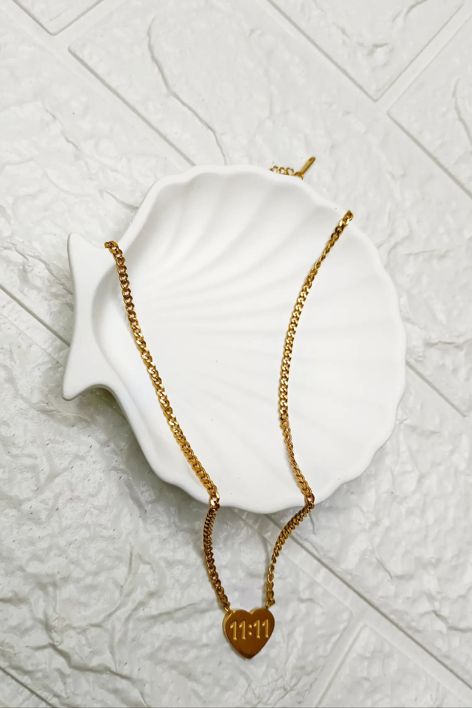 Gold Heart Pendant “11:11” Necklace - Image 2